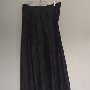 Long plaid silk skirt